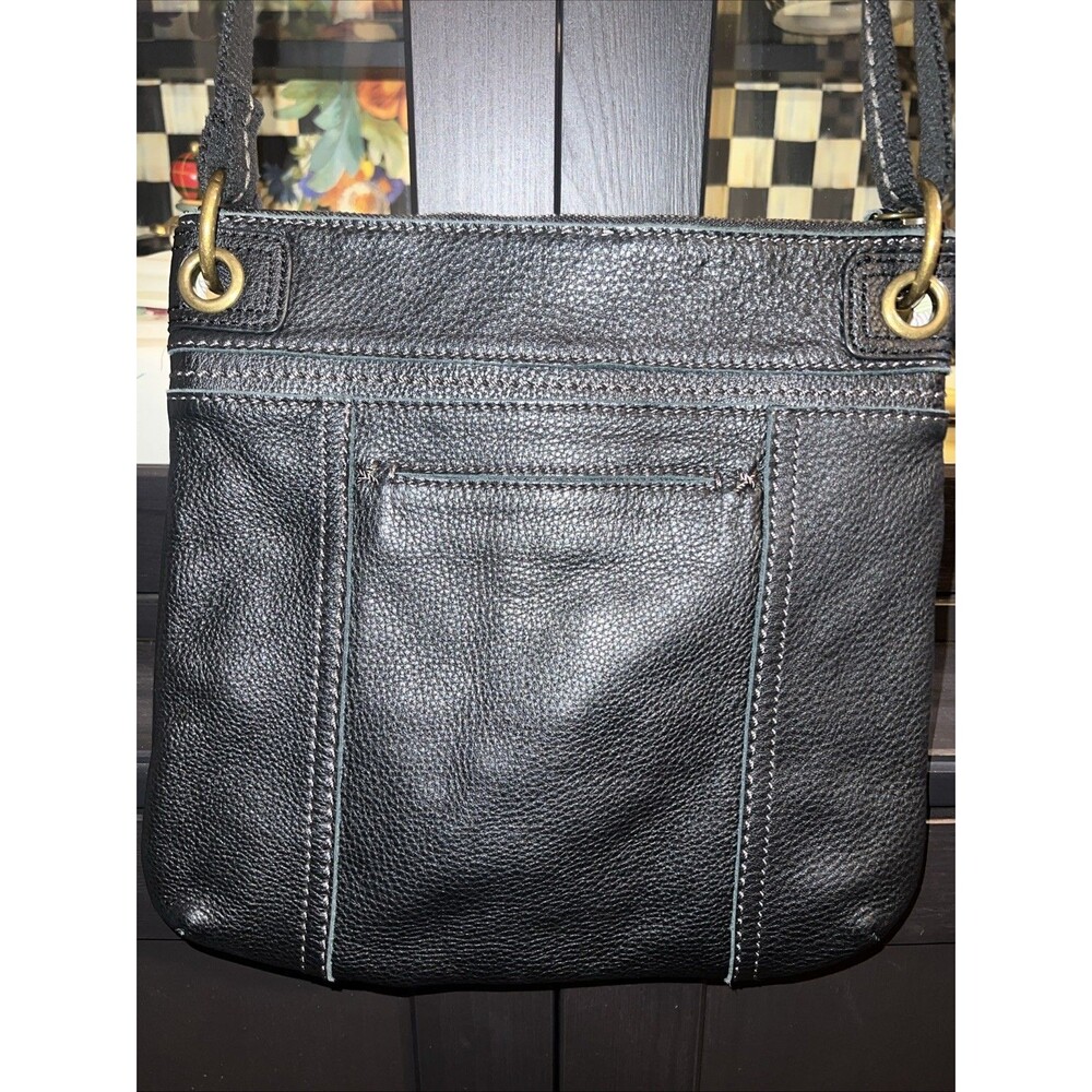 The Sak Black Leather Crossbody Shoulder Bag Purse Hobo Boho Classic Neutral